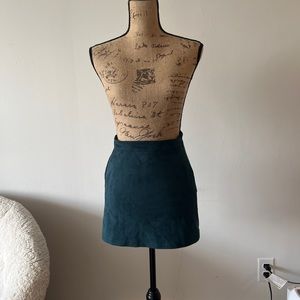 Blue Rain teal fabric mini skirt